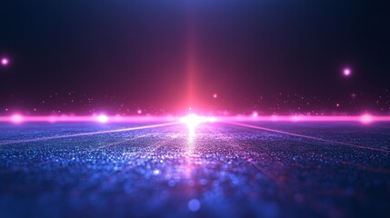 Abstract Minimalistic Design with Blue and Purple Lens Flares, Soft Light Streaks, Glowing Orbs, and Smooth Gradients on Dark Futuristic Background.
