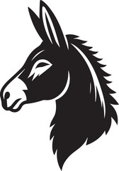 Donkey head silhouette vector