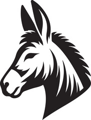 Donkey head silhouette vector