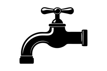 Water Tap Sign vector silhouette | vector silhouette illustration on white background