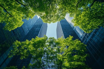 Modern Architecture with Green Trees and Blue Sky