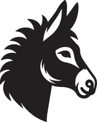 Donkey head silhouette vector