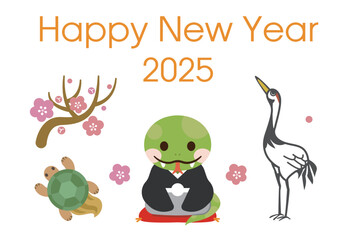 2025年巳年の年賀状素材