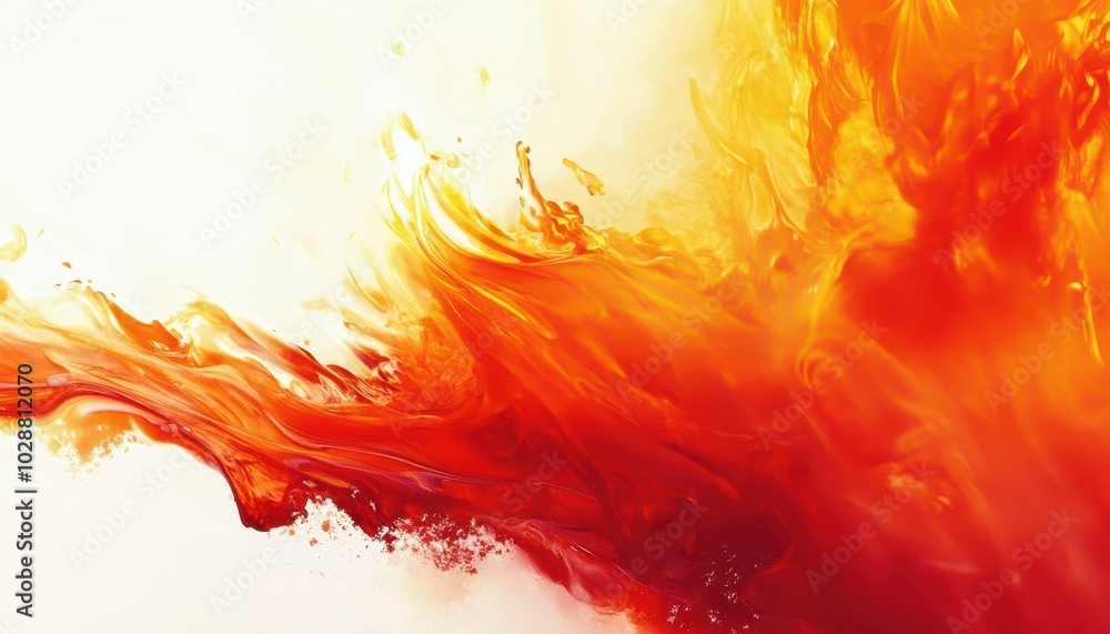 Poster vibrant heat waves and flames create a dynamic display on a white backdrop