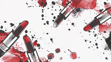 Make up lipstick mock up cosmetics wallpaper background