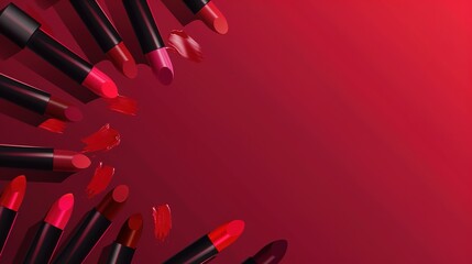 Make up lipstick mock up cosmetics wallpaper background