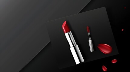 Make up lipstick mock up cosmetics wallpaper background