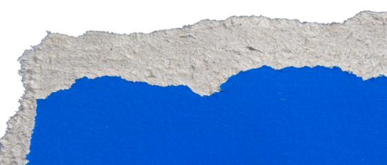 Ripped blue paper torn edges with transparent background png paper tear