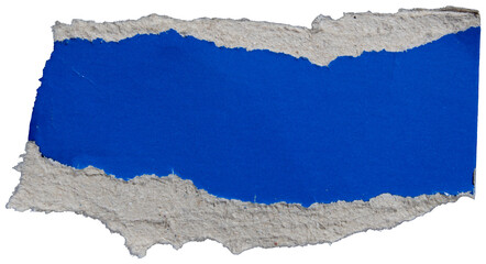 Ripped blue paper torn edges with transparent background png paper tear