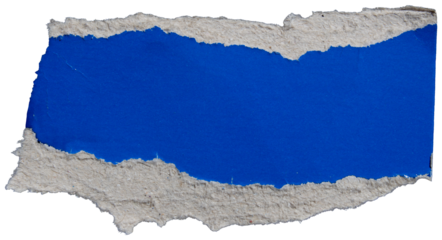 Ripped blue paper torn edges with transparent background png paper tear