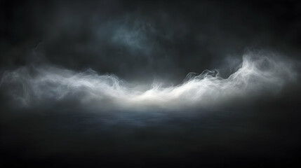 Obraz premium Ethereal mist swirling in a dark, atmospheric backdrop.