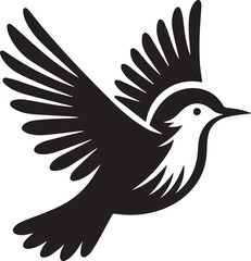 vector silhouette bird art work black and white