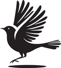 vector silhouette bird art work black and white