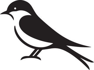 vector silhouette bird art work black and white