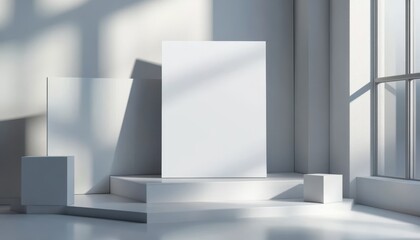 Blank A4 and A5 magazine brochure mockup in a minimalist white setting