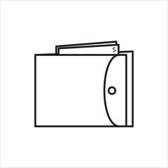 Wallet icon outline vector
