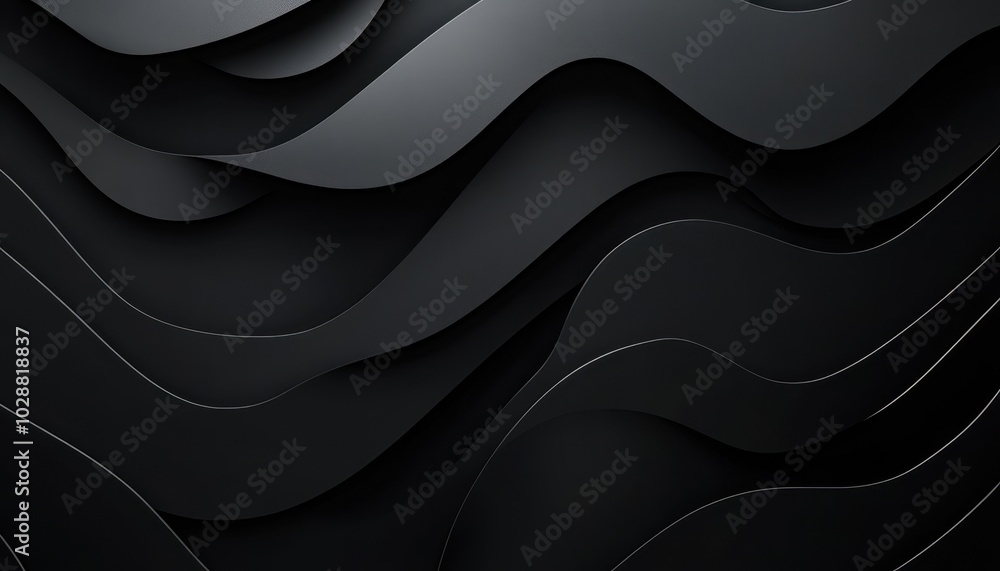 Poster abstract black shapes create a dark minimalist texture on a moody background