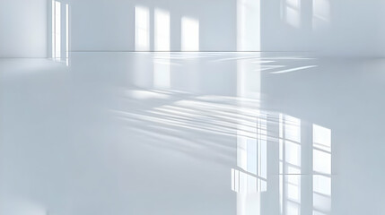 Obraz premium 3D Minimalist White Studio with Seamless Backdrop: Ideal for Product Photography and Portraits - Extensive Copy Space for Branding and Promotional Text