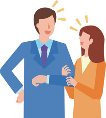 楽しそうに会話するカップル