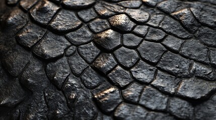 Naklejka premium Close-up Texture of Black, Irregularly Shaped Stones
