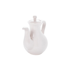 White ceramic teapot transparent png