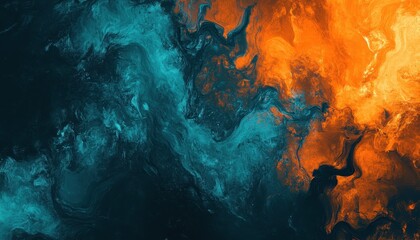 Colorful abstract wallpaper featuring vibrant teal and orange shapes and textures