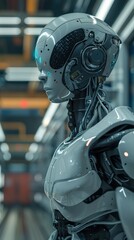 Advanced android manufacturing facility, 4K hyperrealistic photo