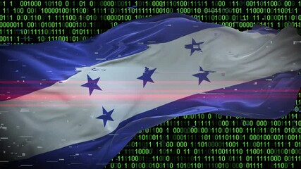 Honduras flag - Waving flag on report analytics data statement - Powered by Adobe