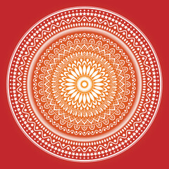Vector abstract decorative round floral mandala ornamental illustration. Flower background. Vector illustration EPS 10 File. Ideal for festival background.