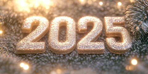 Happy New Year background and numbers 2025 year