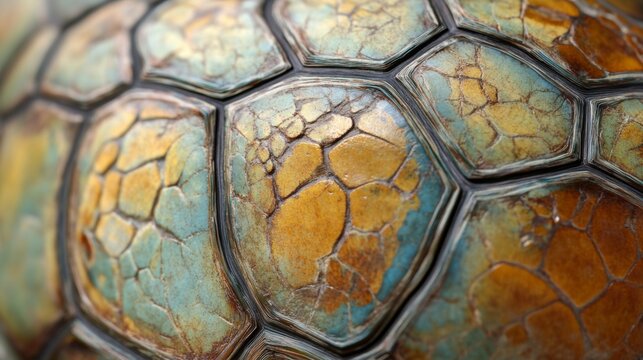Close-up of a Turtle Shell's Textured Pattern