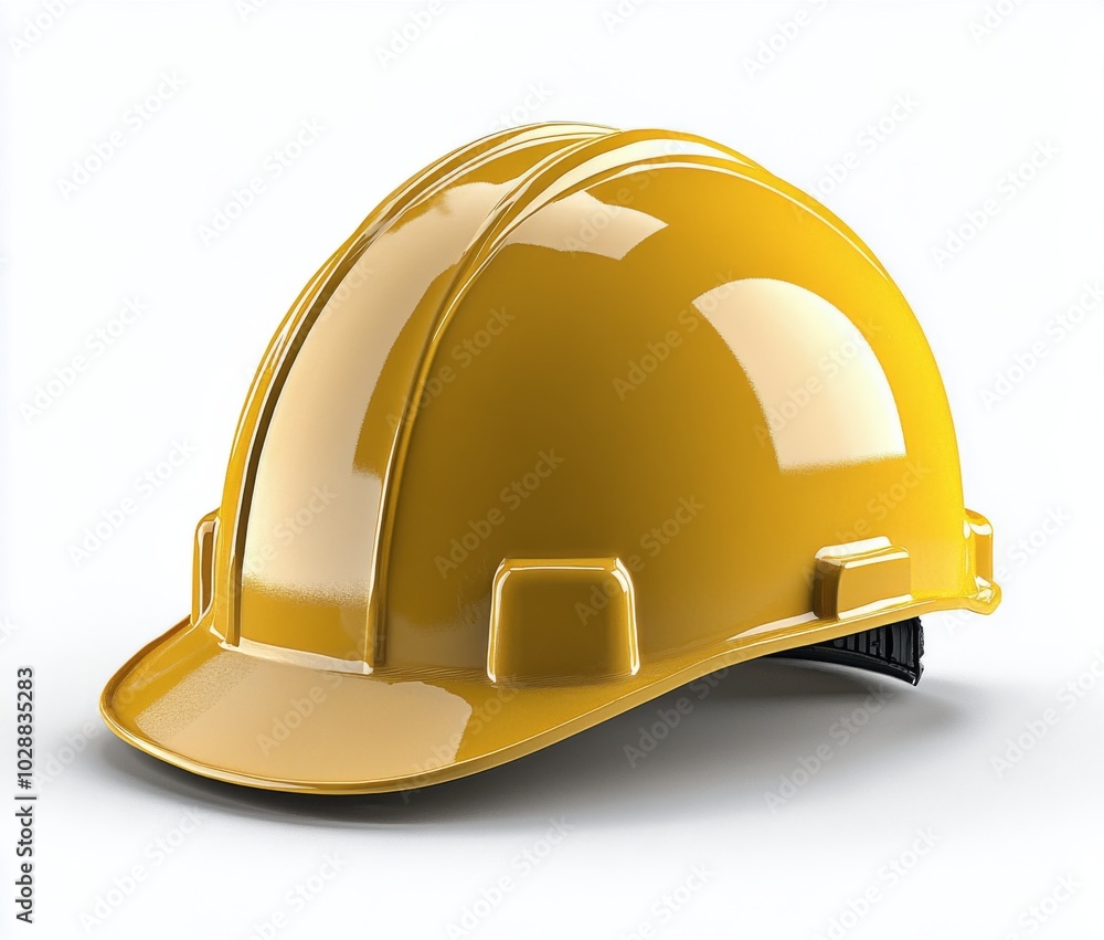 Wall mural a yellow hard hat resting on a flat surface in a well lit indoor setting