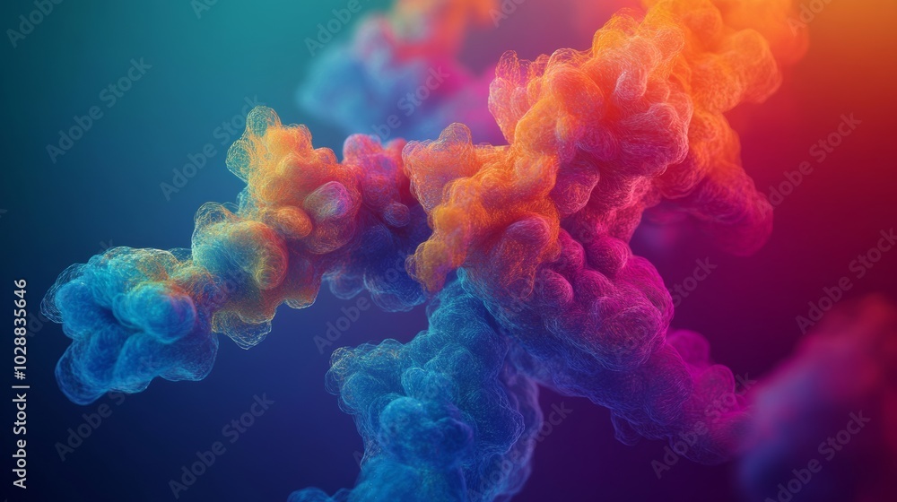 Poster abstract colorful mesh network.