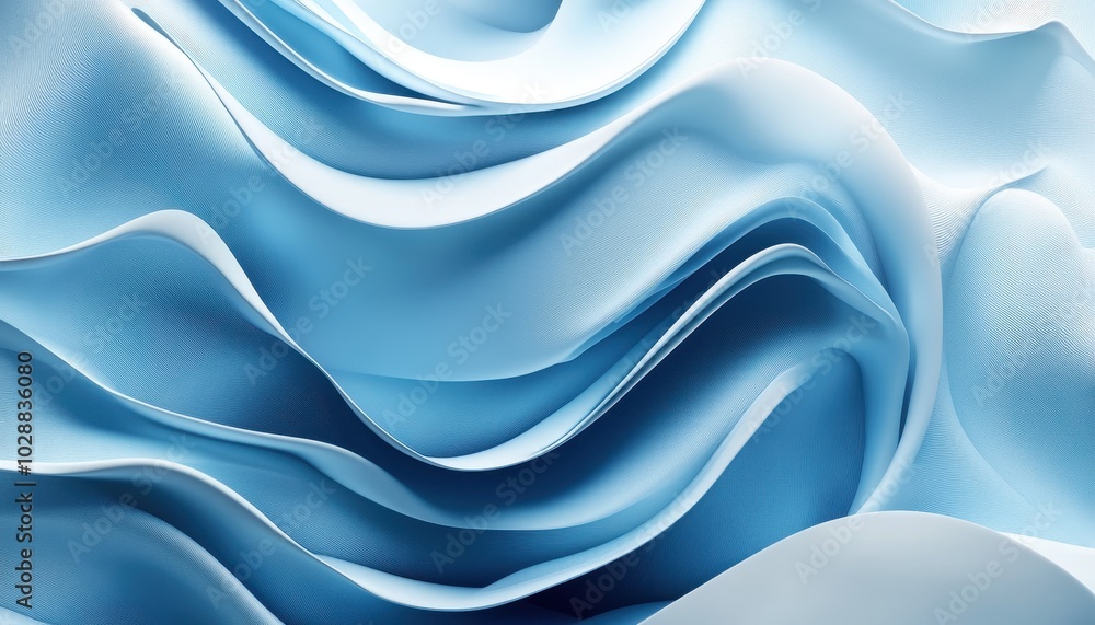 Poster abstract 3d background featuring flowing blue waves with smooth curves and textures