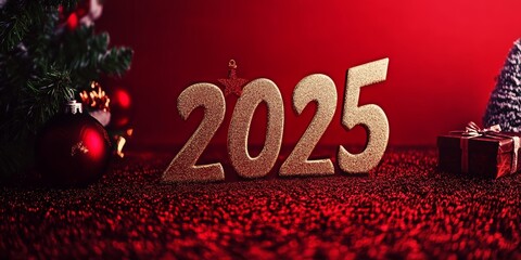 Happy New Year background and numbers 2025 year