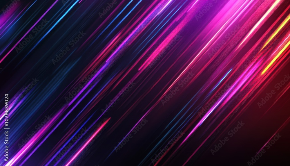Poster dynamic neon fiber optic lines creating an abstract technology background