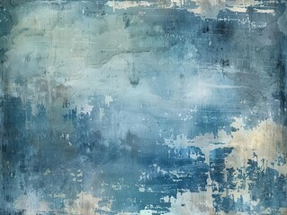 Obraz premium weathered elegance textured abstract background blending muted blues and grays, reminiscent of aged paint on a seaside cottage, creating a serene and nostalgic atmosphere
