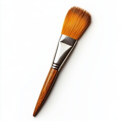 Fototapeta premium Close-Up of a Classic Wooden Handle Paintbrush with Soft Bristles