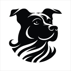 dog head silhouette vector 