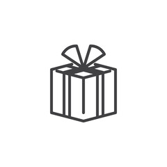 Christmas Gift Box line icon