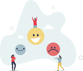 Emotional regulation and feeling control with mind skills.Psychological intelligence with mood self management and mind balance .flat design with people.
