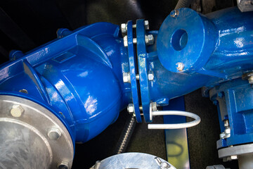 Modern pumping station engine featuring various components showcasing advanced water management...