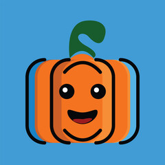 Vector illustration of cute pumpkin character