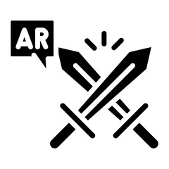 Ar Sword Fight icon vector image. Can be used for Augmented Reality.