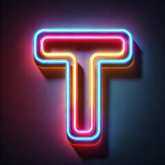 neon sign letters T