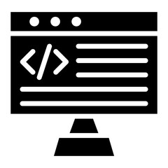 Coding icon vector image. Can be used for Augmented Reality.