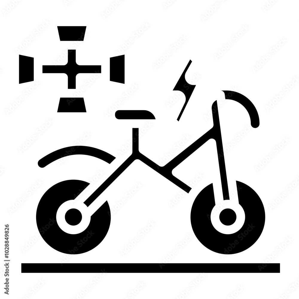 Canvas Prints Electric Bike Hub icon vector image. Can be used for Personal Transportation.