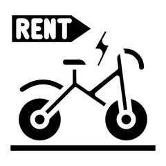 Electric Bicycle Rental icon vector image. Can be used for Personal Transportation.