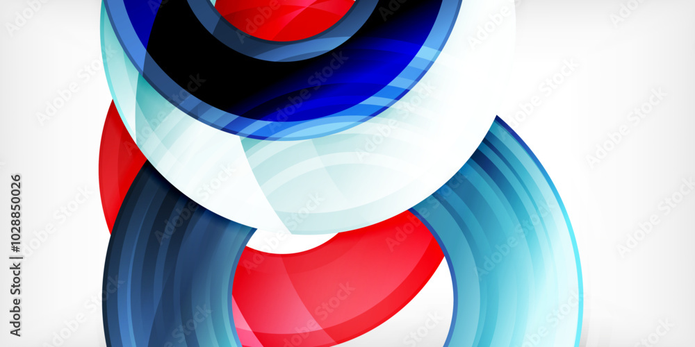 Aufkleber bright colorful circles with light effects. abstract background