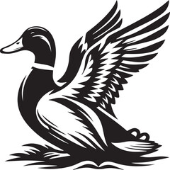 Mallard duck silhouette vector